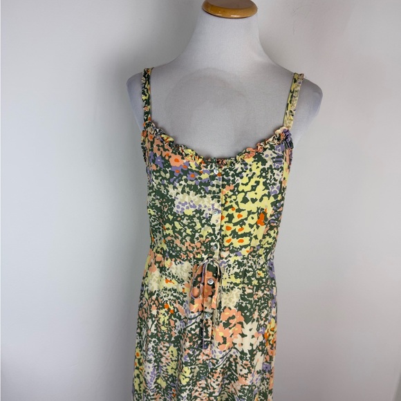 Rails Adalyn Floral Midi Dress Size M Green Yellow - Picture 5 of 9